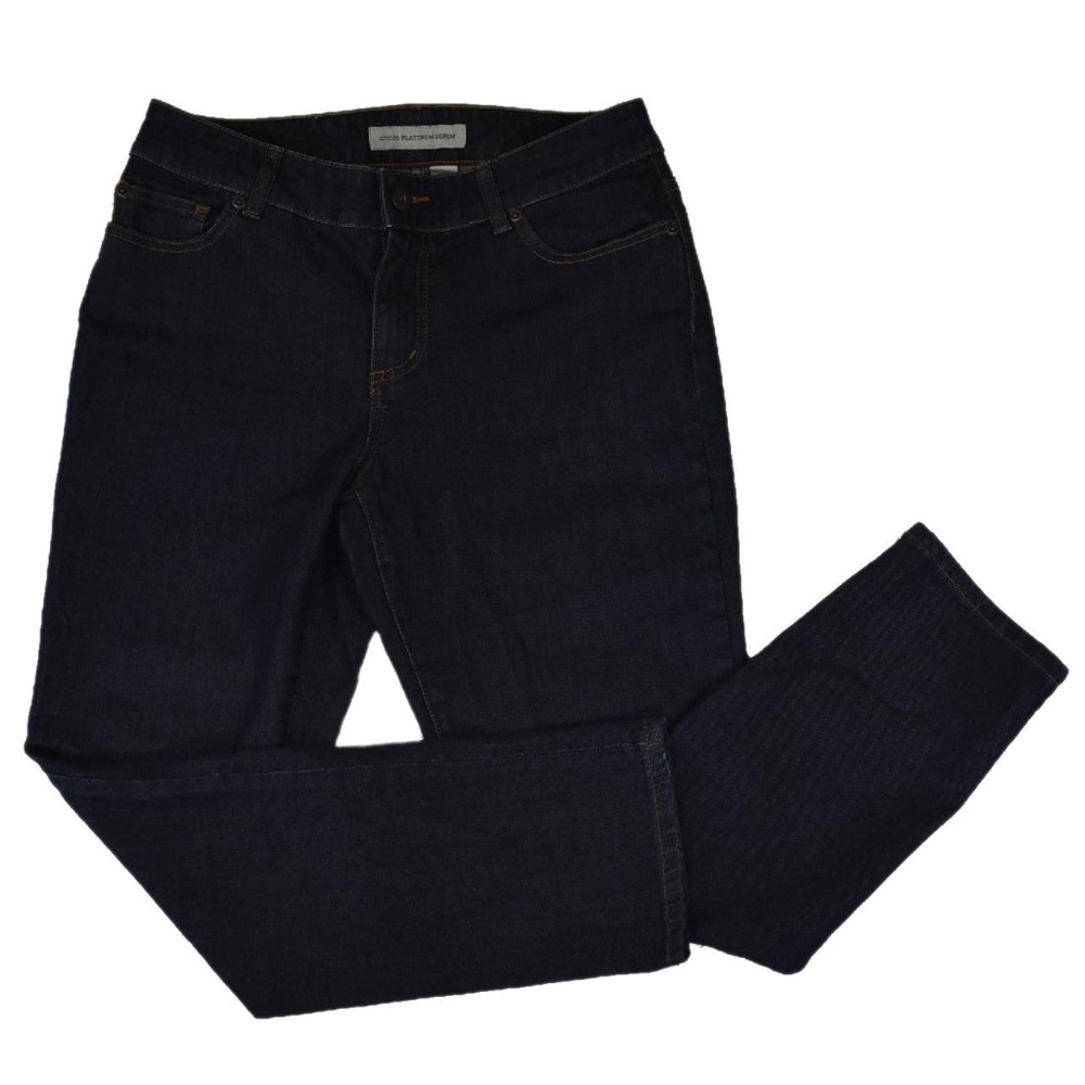 Chico's Platinum Jeans Dark Wash Denim Slim Leg